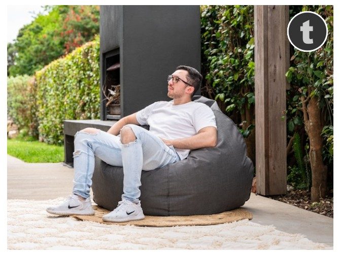 Outdoor Bean Bag Canvas Coal XL Carousel 1