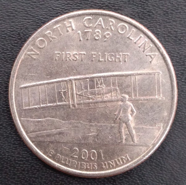 USA COIN, STATE QUARTER, 2001 NORTH CAROLINA "D" MINTMARK. Carousel 1