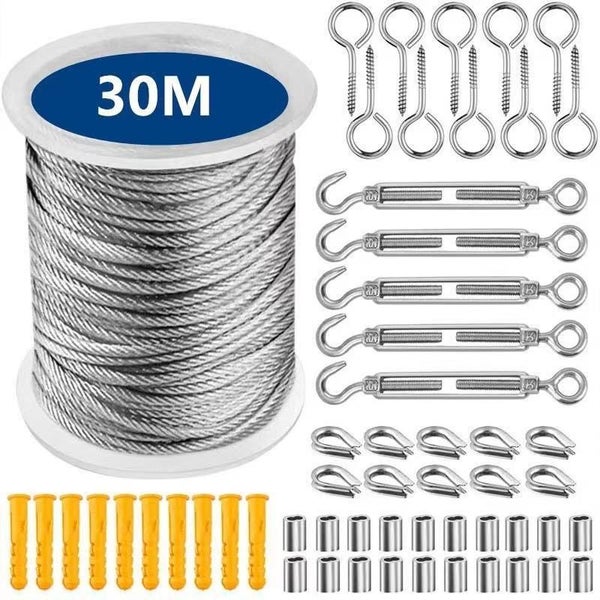 New 30M Stainless Steel Wire Rope Cable Kit - New Carousel 1