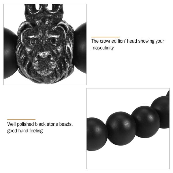 men bracelet bead bracelet bead bangle stone bead bracelet Men Beaded Black Carousel 2