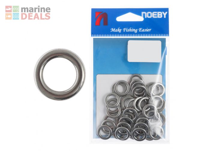 NOEBY Heavy Duty Stainless Solid Rings #7 Qty 50 Carousel 1