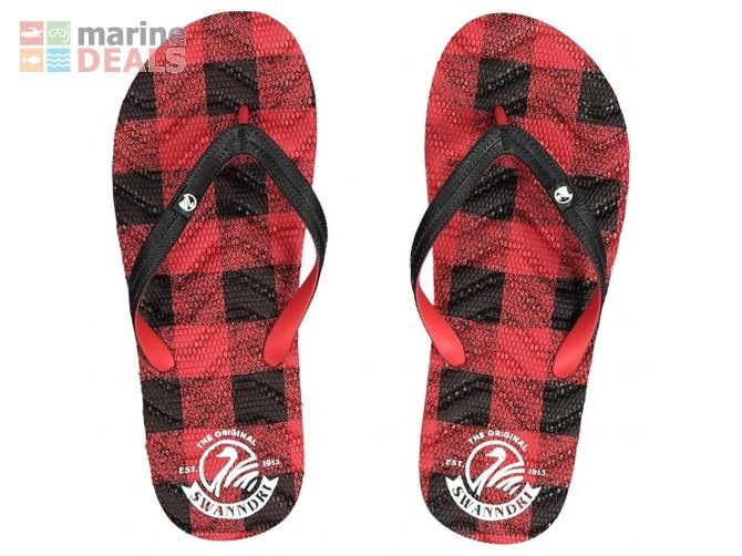 Swanndri Swanndal Jandals Red/Black Check 9/10 Carousel 1