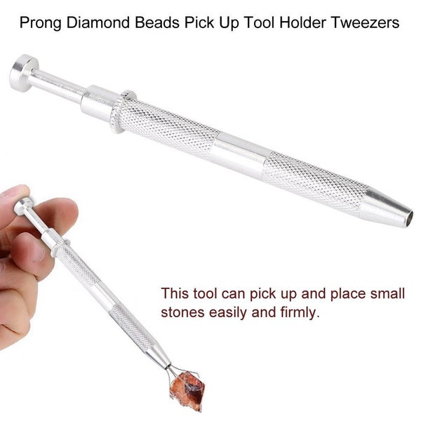 bead grabber gem tweezers Professional Metal Prong Diamond Beads Pick Up Tool Carousel 5