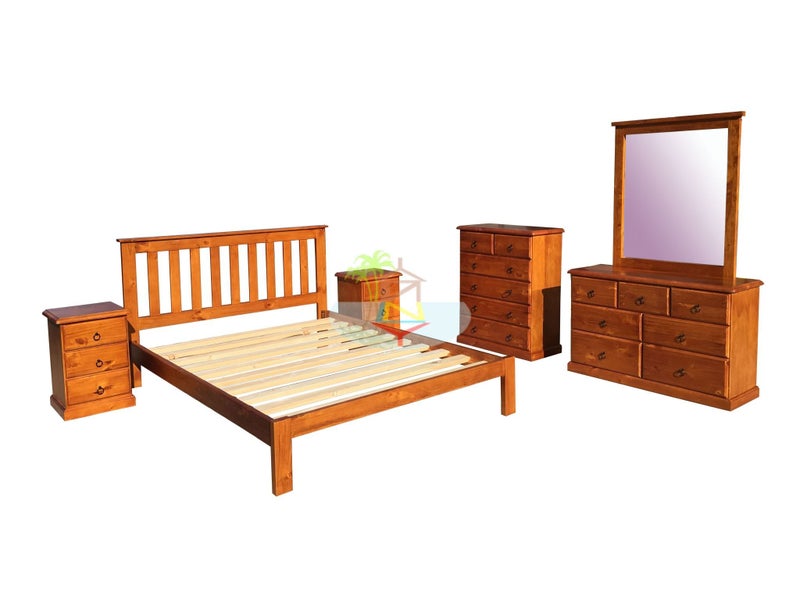 Classic# NZ Pine Simplicity Bed Frame | King | Pine color | LS Carousel 9
