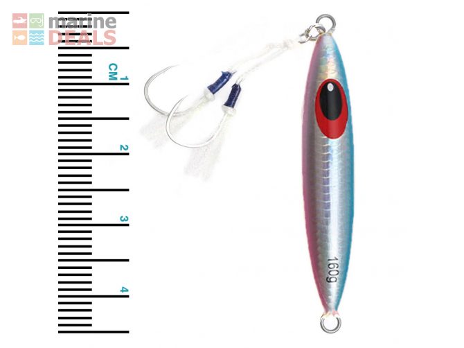 NOEBY Long Fall Slow Pitch Jig 160g 4/0 Blue Mac Carousel 2