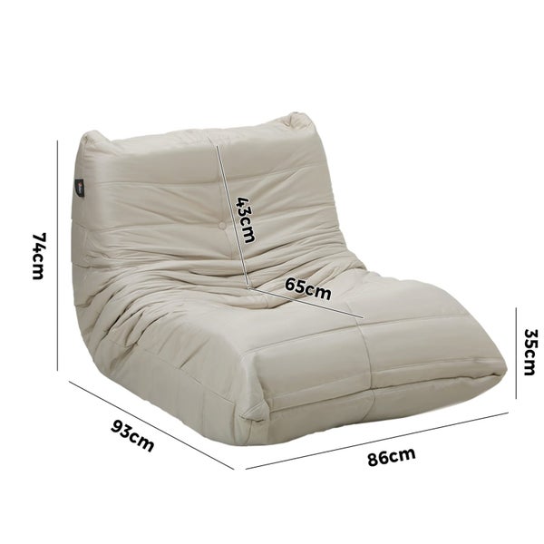 Oikiture Floor Sofa Accent Chair Lazy Couch Lounge Recliner Beige Polyester Carousel 10