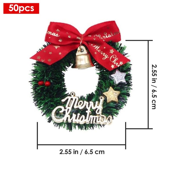 50pcs Mini Christmas Wreaths, Christmas Holiday Decorations Carousel 2