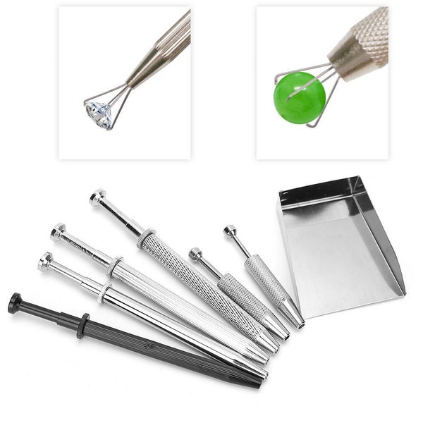 diamond pick up tool jewelry tweezers jewelry beads claw 7pcs / set 4 Prongs Carousel 1