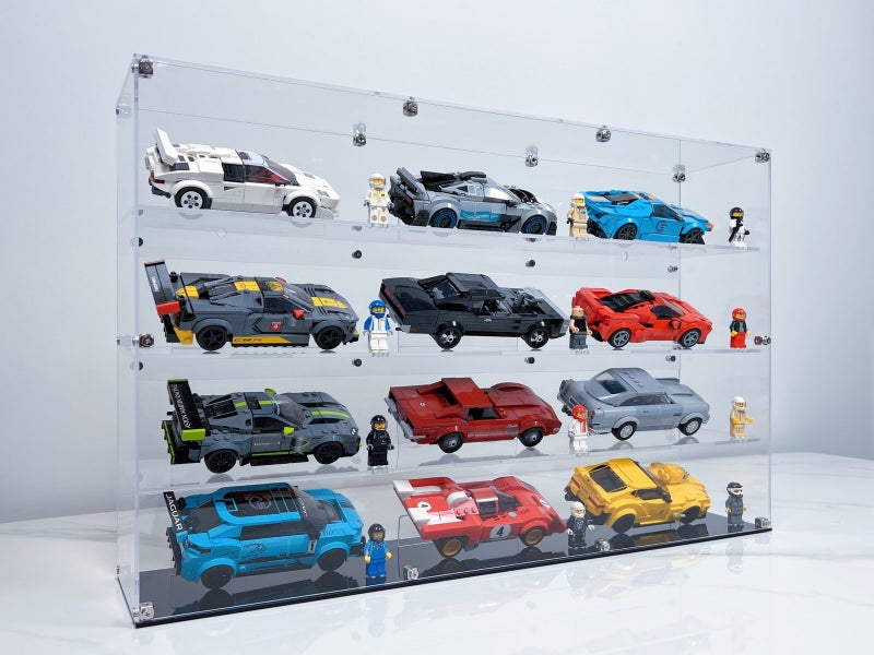 BrickFans Premium Display Case for 12 x Speed Champions Cars (4x3) Carousel 1