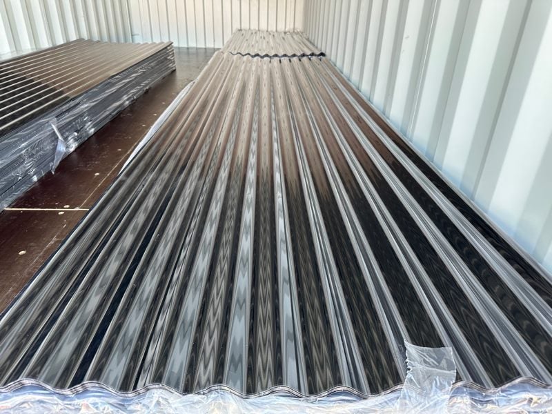 2.4M Length - Colour Grey - Corrugated Profile, Polycarbonate Roofing Sheets Carousel 1