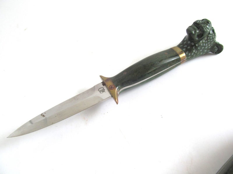SUPERB HAND CRAFTED AFRICAN VERDITE JADE HUNTING KNIFE Carousel 2
