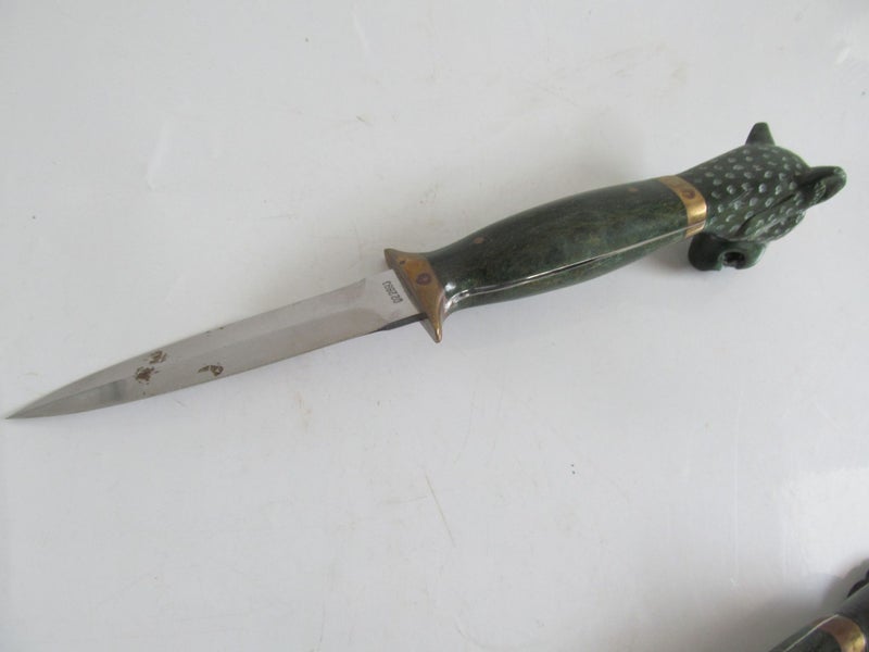 SUPERB HAND CRAFTED AFRICAN VERDITE JADE HUNTING KNIFE Carousel 3