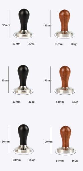 53MM Coffee Tamper Flat Base with Red Rosewood Wooden Handle Carousel 5