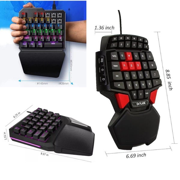 Hod Health & Home One Single Hand Usb Wired Gamer Keyboard Carousel 2