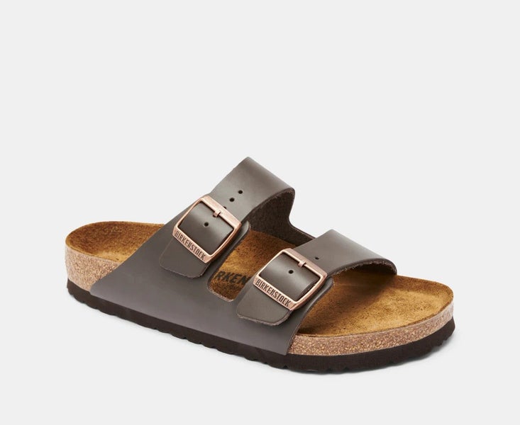 Birkenstock Unisex Arizona Leather Regular Fit Sandals - Dark Brown Carousel 1