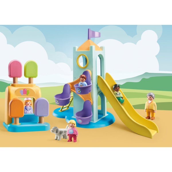 Playmobil 1.2.3 Adventure Tower with Ice cream Booth Carousel 7