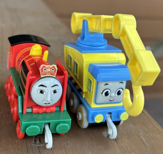 Thomas Tank Wooden Engines x2 “ Yong Bao”+ “ Carly” in Excellent Condition Carousel 1