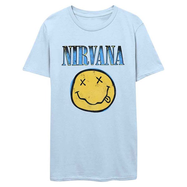 Nirvana Grunge Face Blue T Shirt Carousel 1