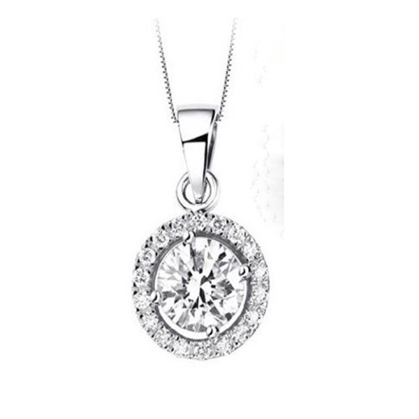 FLASH SALE! Dazzling Hearts and Arrows Huge Zircon Halo Necklace Carousel 1