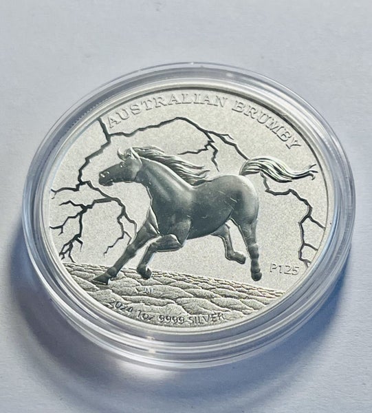 2024 1oz Australia Australian Brumby .9999 Silver BU Coin Carousel 1