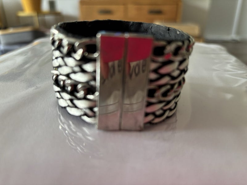 Four band bracelet silver and black Carousel 4