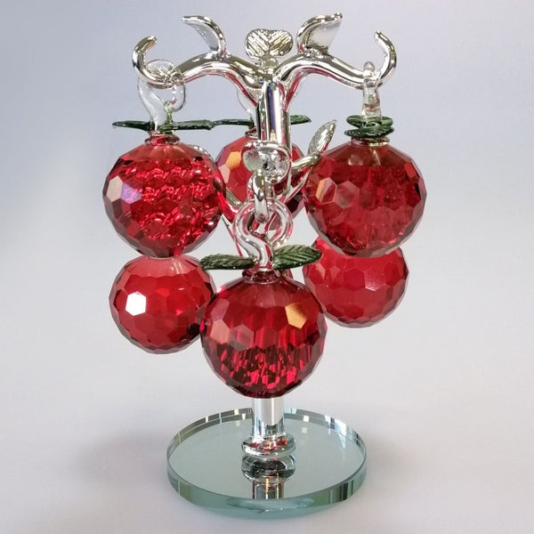16cm Cut Glass Red Apple Tree63002677207939119