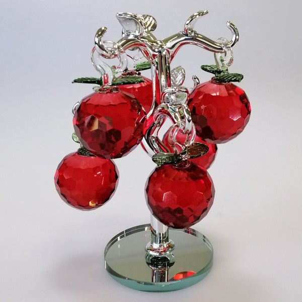 16cm Cut Glass Red Apple Tree63002677207939113