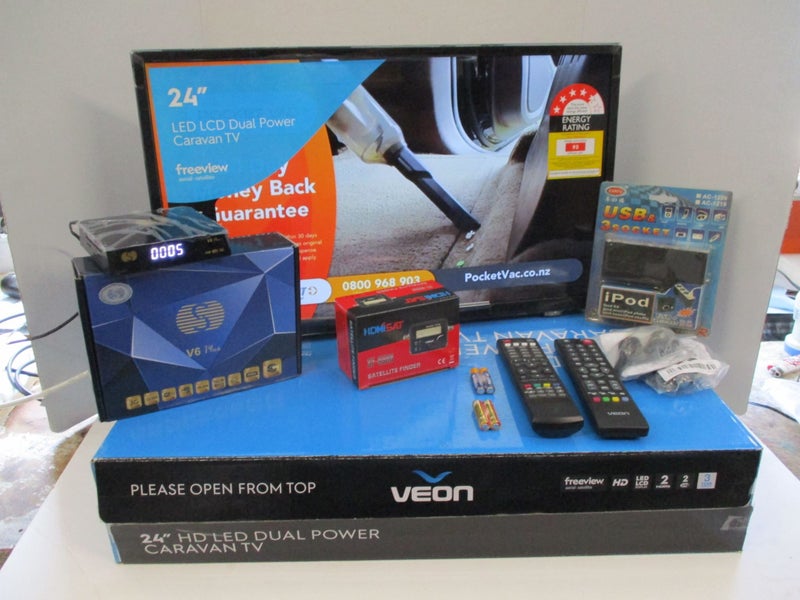 Caravan Complete TV set up With Satellite dish, Sky decorder 12volt/ 240volt. Carousel 1