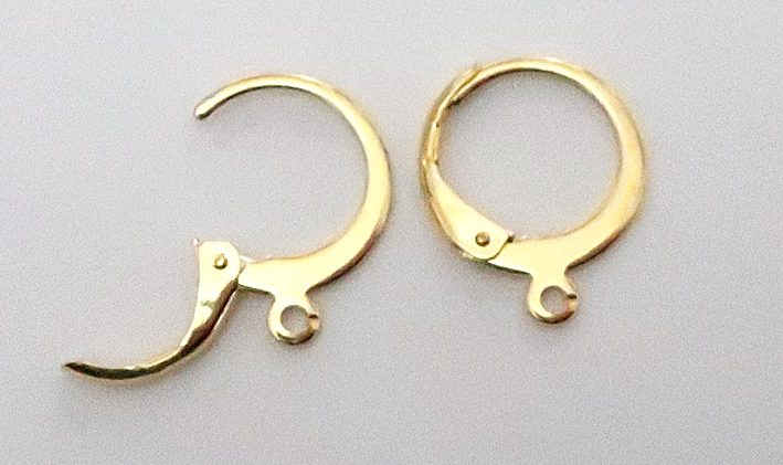A PAIR OF GOLD PLATED STAINLESS STEEL LEVER BACK EARRINGS Carousel 1