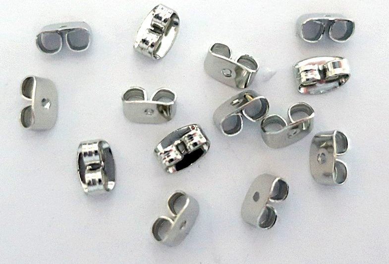 20 SILVER BUTTERFLY EARRING BACKS Carousel 1