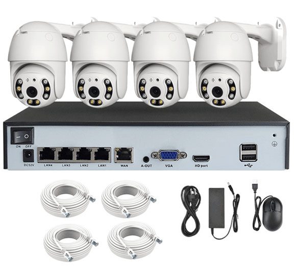 Security Camera System CCTV 1080P 4 Channel NVR/DVR POE 5MP Rotating 360 degree Carousel 1