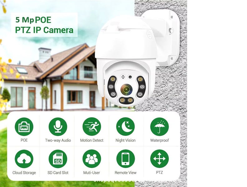 Security Camera System CCTV 1080P 4 Channel NVR/DVR POE 5MP Rotating 360 degree Carousel 2