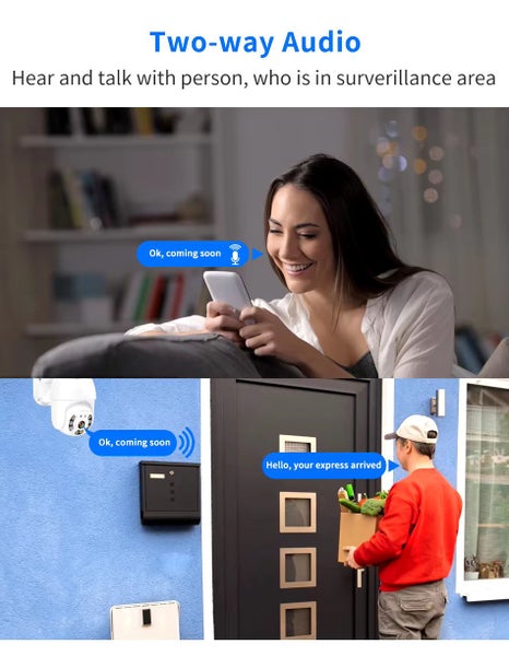 Security Camera System CCTV 1080P 4 Channel NVR/DVR POE 5MP Rotating 360 degree Carousel 8