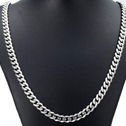 FLASH SALE! 7MM 60CMS 316L Stainless Steel Diamond Cut Edge Silver Curb Chain Carousel 1