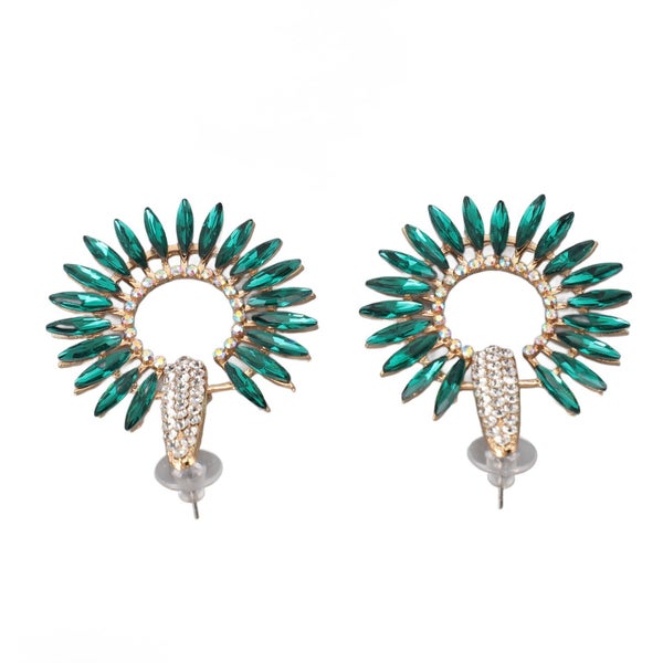 rhinestone hollow circle earrings rhinestone statement drop earring rhinestone Carousel 1