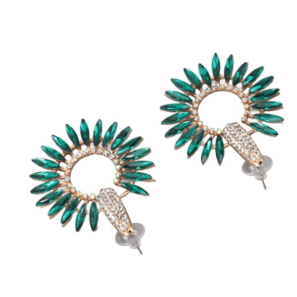 rhinestone hollow circle earrings rhinestone statement drop earring rhinestone Carousel 2