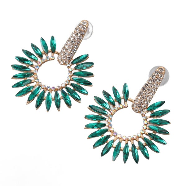 rhinestone hollow circle earrings rhinestone statement drop earring rhinestone Carousel 5