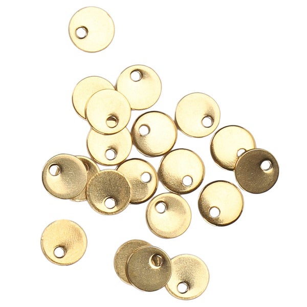 stainless steel round tag 20pcs DIY Round Pendant Stainless Steel Dog Tag with Carousel 2