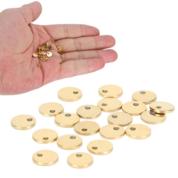 stainless steel round tag 20pcs DIY Round Pendant Stainless Steel Dog Tag with Carousel 5
