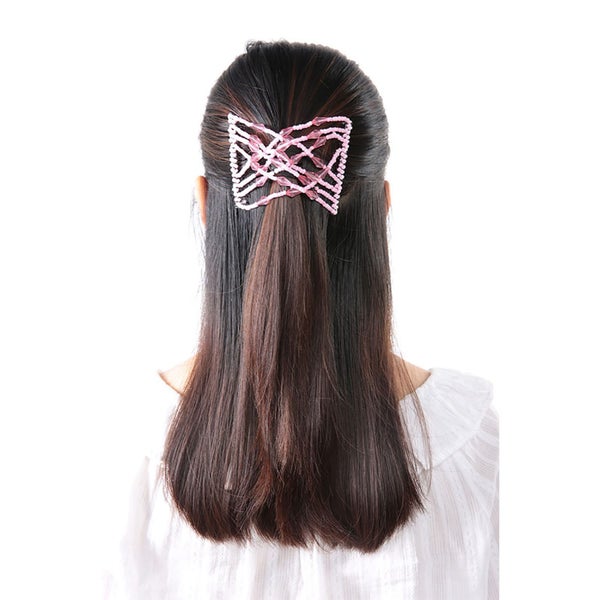 stretchy comb stretchable hairpin Women Girl Magic Easy Hair Beads Slide Carousel 5