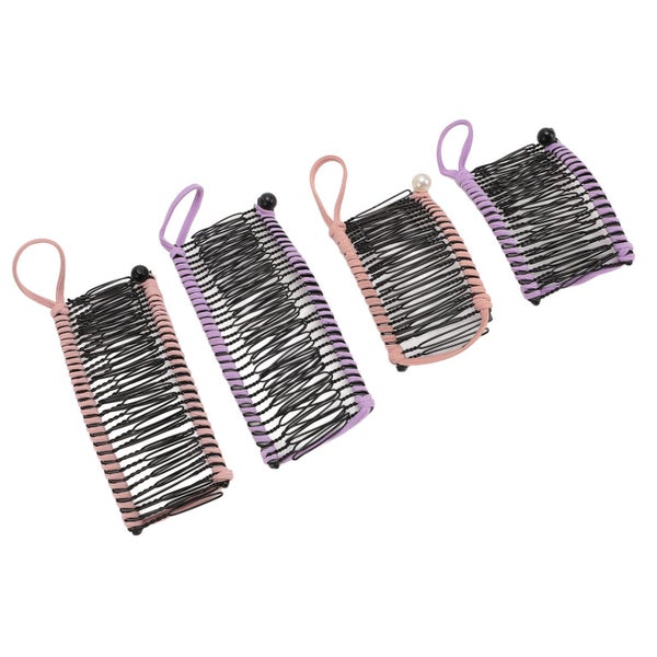stretch banana hair grip vintage clincher comb clincher comb tool 4pcs Stretchy Carousel 1