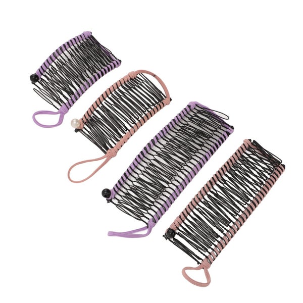 stretch banana hair grip vintage clincher comb clincher comb tool 4pcs Stretchy Carousel 5