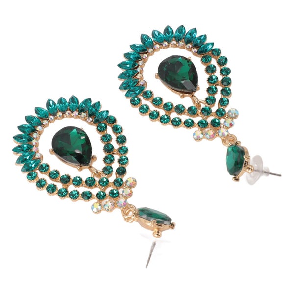 rhinestone pendant earrings Waterdrop Rhinestone Pendant Earrings Elegant Alloy Carousel 2