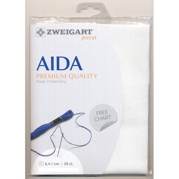 Zweigart Cross X Stitch Aida Cloth 16 Ct Antique White 48x53cm Fabric Carousel 1