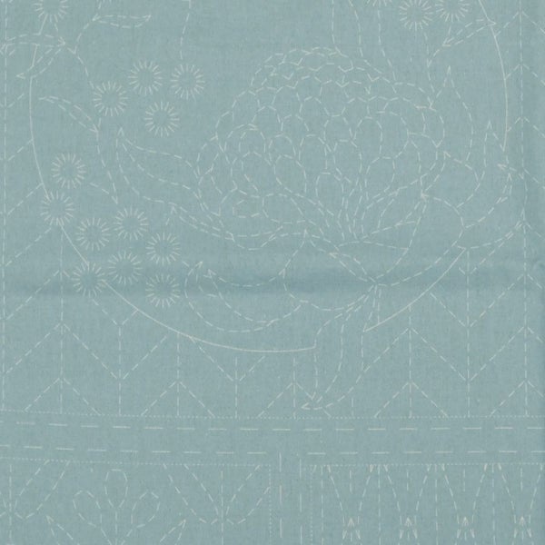 Patchwork Quilting Sewing Fabric Sashiko Botanical Blue Panel 50x140cm Carousel 9