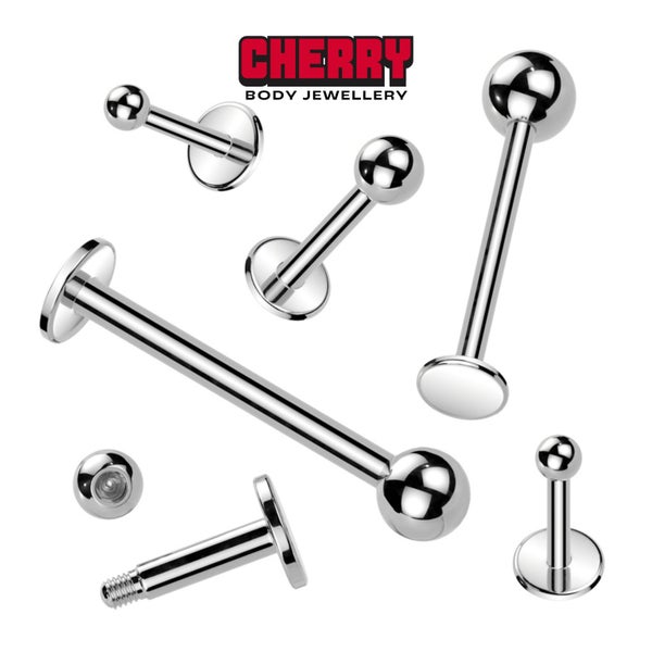 3x Silver Flat Back Labret Stud 16g | High Quality Bulk Body Jewellery Carousel 1