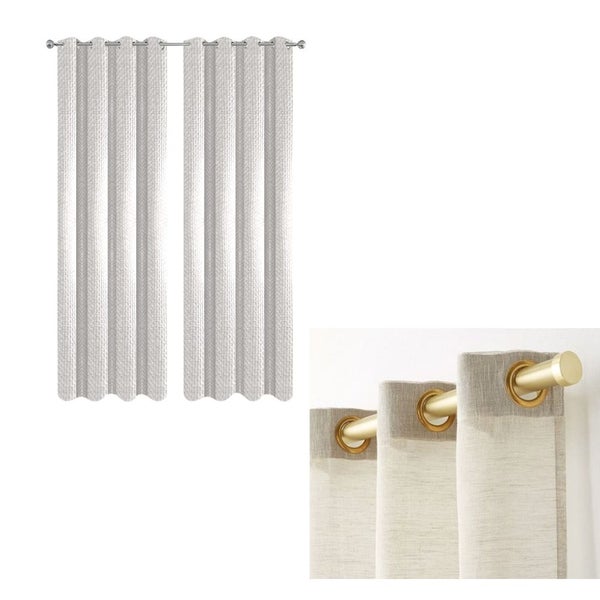 150 Centimetre Beige Modern Waffle Plaid Curtain For Living Room Bedroom Balcony Carousel 1