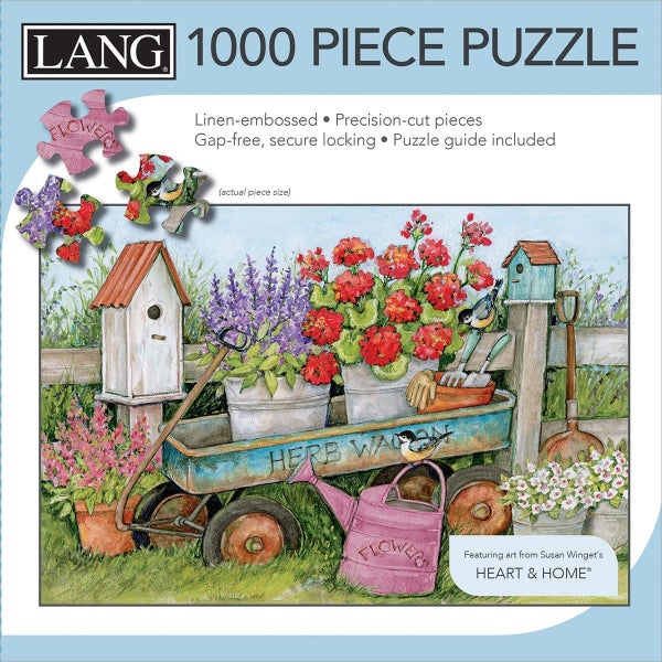 Lang Jigsaw Puzzle 1000 Piece Blue Wagon Linen Embossed Carousel 2