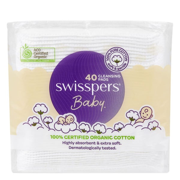 Swisspers Baby Organic Cotton Cleansing Pads 40 Pack Carousel 1