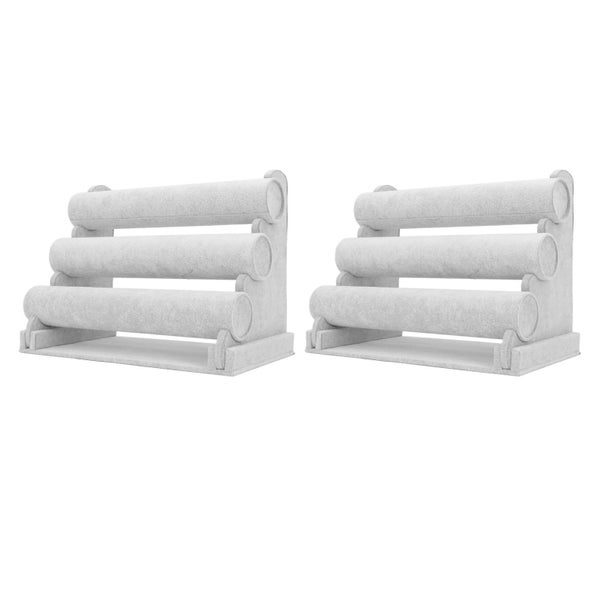 bracelet holder 2 Pack 3 Tier Bracelet Holder Velvet Jewelry Bracelet Display Carousel 1